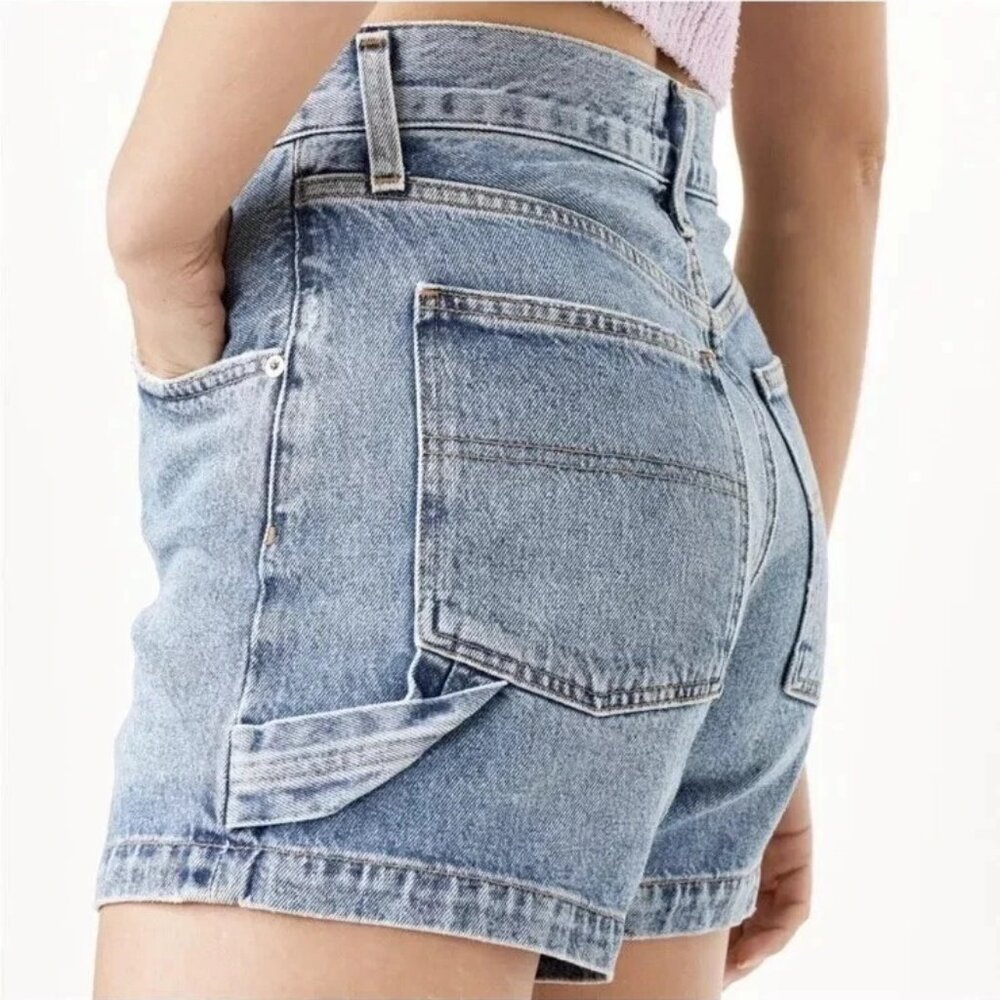 Agolde Light Blue Denim Carpenter Shorts - Picture 2 of 12